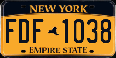NY license plate FDF1038