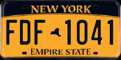 NY license plate FDF1041