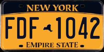 NY license plate FDF1042