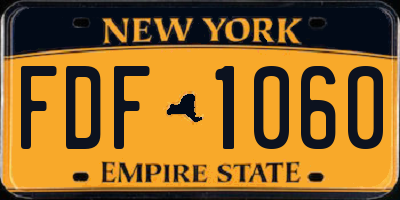 NY license plate FDF1060