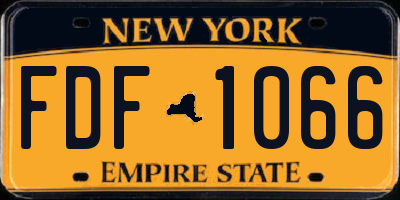 NY license plate FDF1066