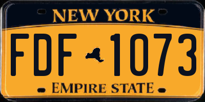 NY license plate FDF1073