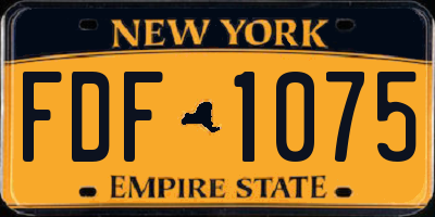 NY license plate FDF1075