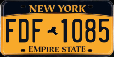 NY license plate FDF1085