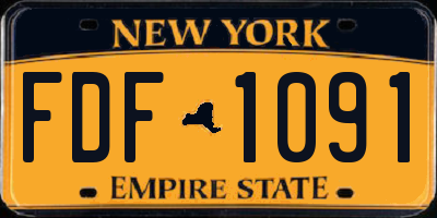 NY license plate FDF1091