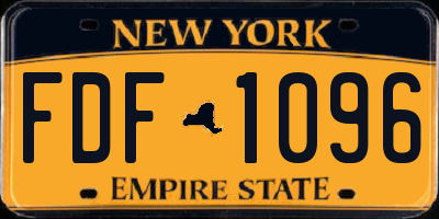NY license plate FDF1096