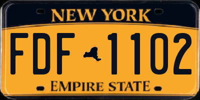 NY license plate FDF1102