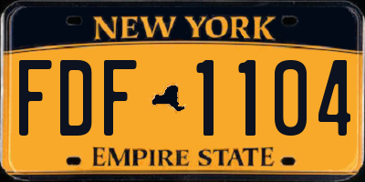 NY license plate FDF1104