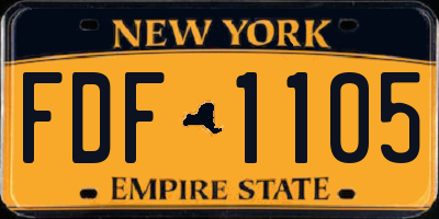NY license plate FDF1105