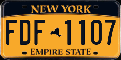 NY license plate FDF1107