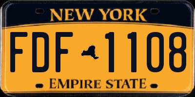 NY license plate FDF1108