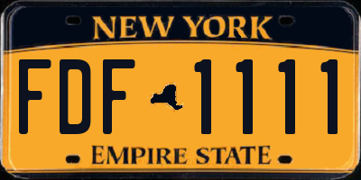 NY license plate FDF1111