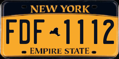 NY license plate FDF1112