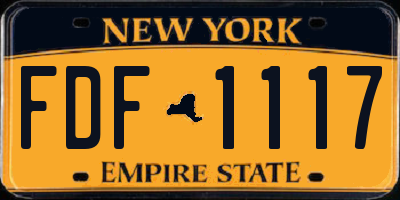 NY license plate FDF1117