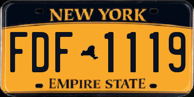 NY license plate FDF1119