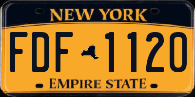 NY license plate FDF1120