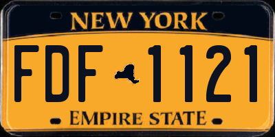 NY license plate FDF1121