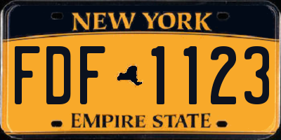NY license plate FDF1123