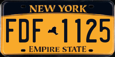 NY license plate FDF1125