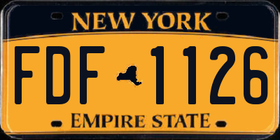 NY license plate FDF1126