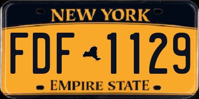 NY license plate FDF1129