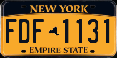 NY license plate FDF1131