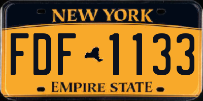 NY license plate FDF1133