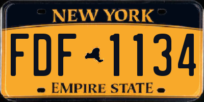 NY license plate FDF1134