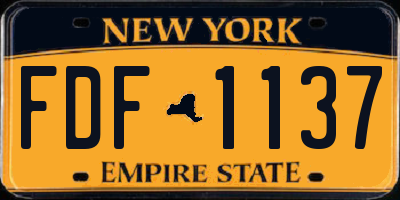 NY license plate FDF1137