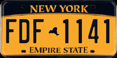 NY license plate FDF1141