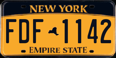 NY license plate FDF1142