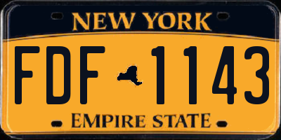 NY license plate FDF1143