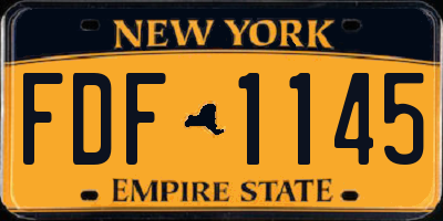 NY license plate FDF1145