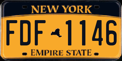 NY license plate FDF1146