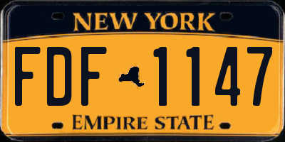 NY license plate FDF1147