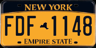 NY license plate FDF1148