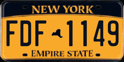 NY license plate FDF1149