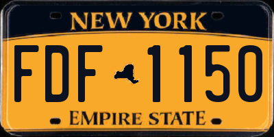 NY license plate FDF1150