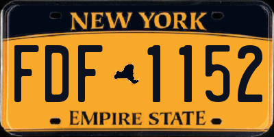 NY license plate FDF1152