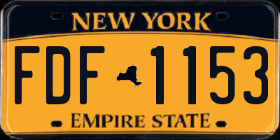 NY license plate FDF1153