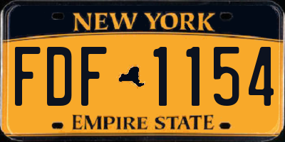 NY license plate FDF1154