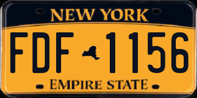 NY license plate FDF1156