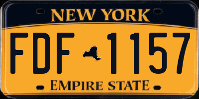 NY license plate FDF1157
