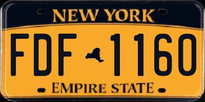 NY license plate FDF1160