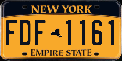 NY license plate FDF1161