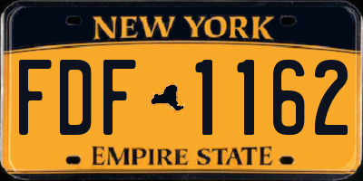 NY license plate FDF1162