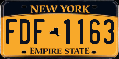NY license plate FDF1163