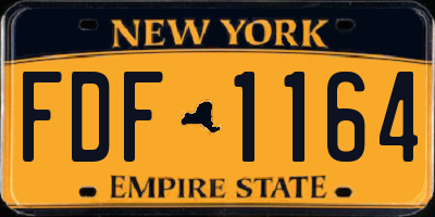 NY license plate FDF1164