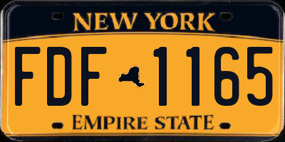 NY license plate FDF1165