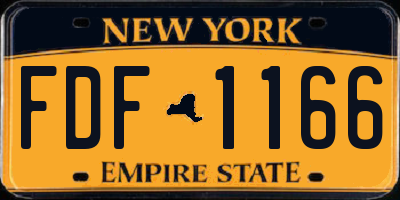 NY license plate FDF1166